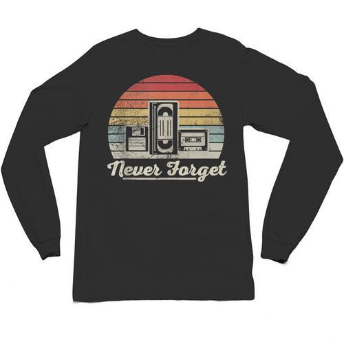 Never Forget Retro Nostalgia Vintage Cassette Unisex Long Sleeve T-Shirt - Figerry