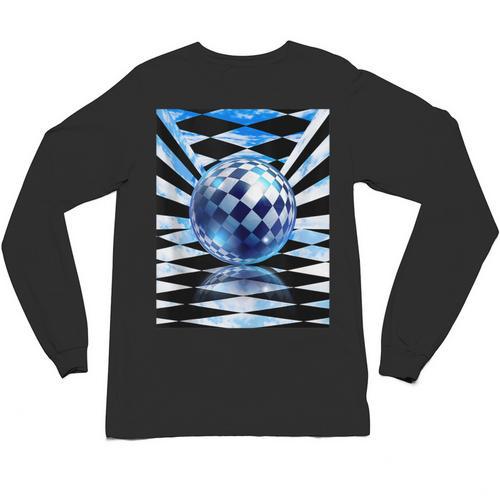 Frutiger Aero Aesthetic Tech Checkered Room Orb Sky Unisex Long Sleeve T-Shirt - Figerry