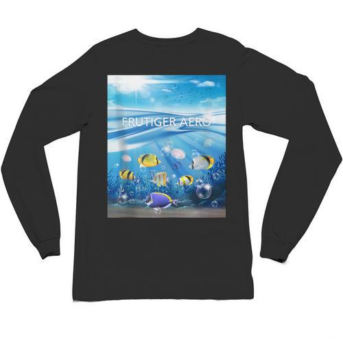 Frutiger Aero Aesthetic Tech Ocean Underwater Fishes Unisex Long Sleeve T-Shirt - Figerry
