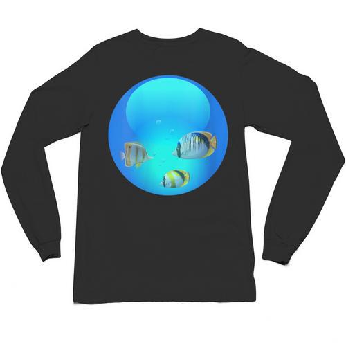 Frutiger Aero Aesthetic Tech Orb Fishes Unisex Long Sleeve T-Shirt - Figerry