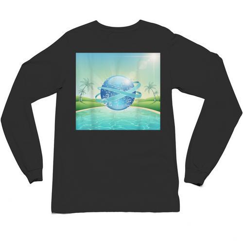 Frutiger Aero Y2k Aesthetic Palm Trees Cyber Beach World Unisex Long Sleeve T-Shirt - Figerry