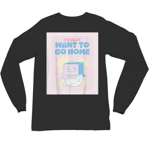 Fun Cute Introvert Cat Character Quote Men Women Unisex Long Sleeve T-Shirt - Raresse