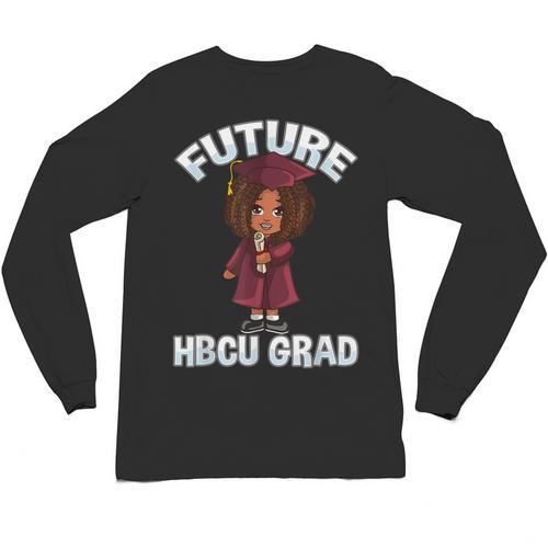 Future HBCU Grad Girl Wearing Graduation Gown Unisex Long Sleeve T-Shirt - Best Gift Smart