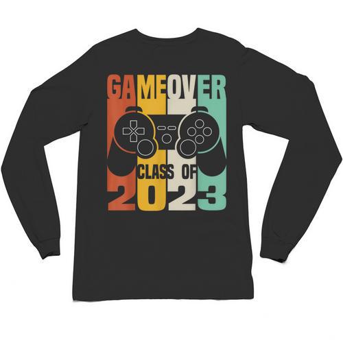 GAME OVER Class Of 2023 Video Games Vintage Graduation Gamer Unisex Long Sleeve T-Shirt - Best Gift Smart
