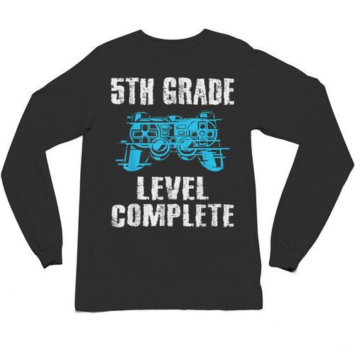 Gamer Graduation 5th Grade Level Complete Video Games Boys Unisex Long Sleeve T-Shirt - Best Gift Smart
