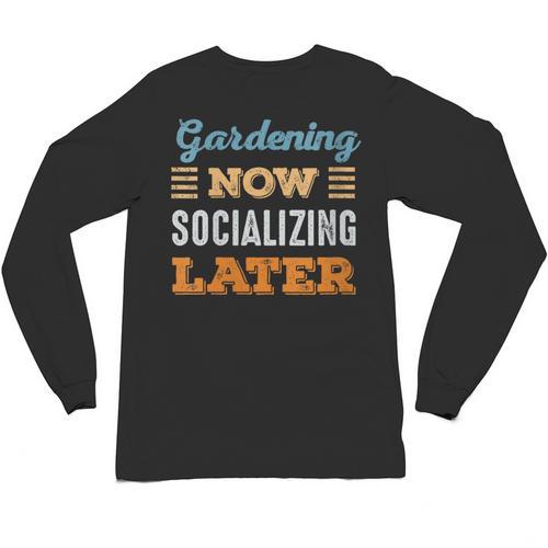 Gardening Now Minimal Socializing Introvert Vintage Unisex Long Sleeve T-Shirt - Raresse
