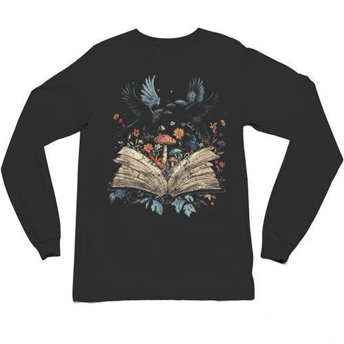 Goblincore Mushroom Cottagecore Aesthetic Book Unisex Long Sleeve T-Shirt - Bookorys UK