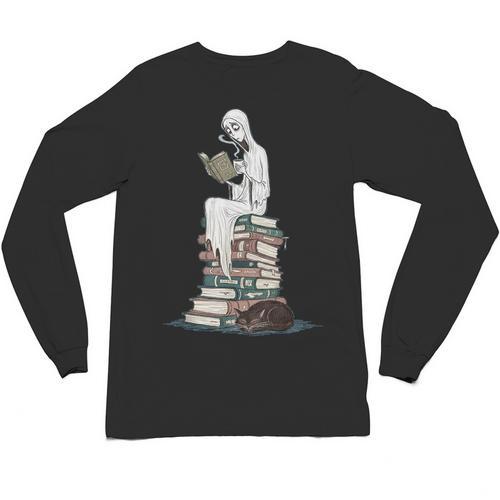 Gothic Librarian Halloween Books Tee For Teachers Unisex Long Sleeve T-Shirt - Bookorys AU