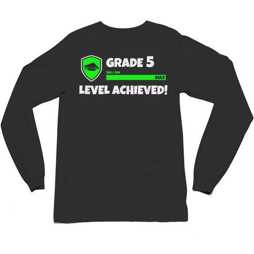 Grade 5 Level Achieved Video Gamer 5th Grade Graduation Unisex Long Sleeve T-Shirt - Best Gift Smart