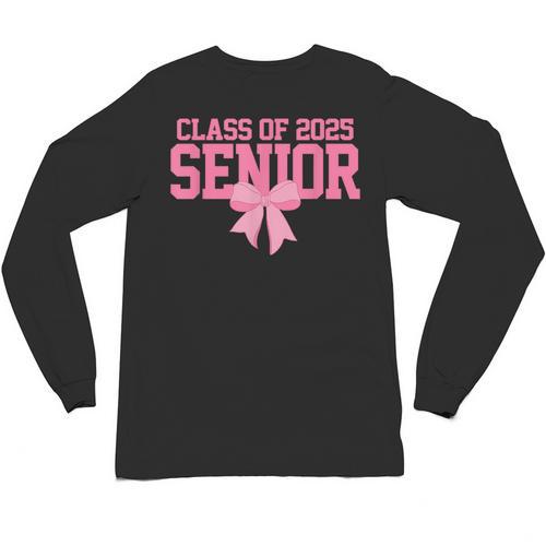 Graduate 2025 Class Of 2025 Senior Coquette Bow Graduation Unisex Long Sleeve T-Shirt - Best Gift Smart