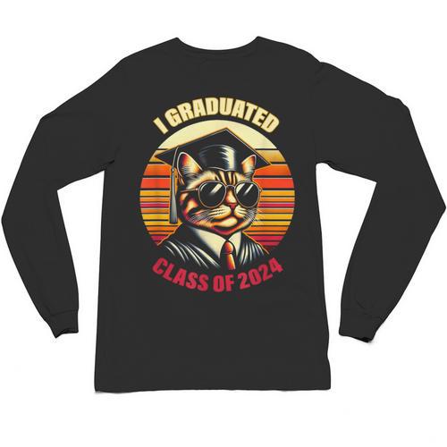 Graduation Day 2024 Graduate For School Degree College Cat Men Women Unisex Long Sleeve T-Shirt - Best Gift Smart