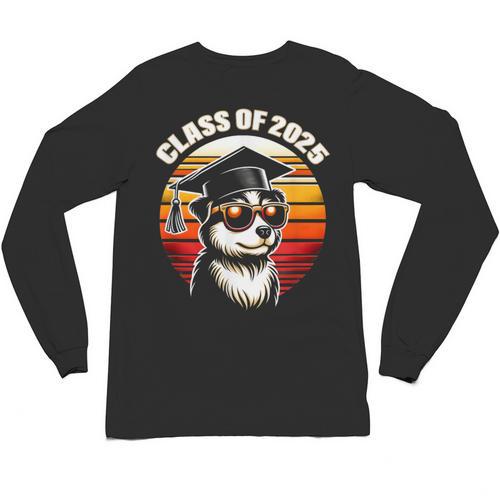Graduation Day 2025 Graduate Class School Degree College Dog Unisex Long Sleeve T-Shirt - Best Gift Smart