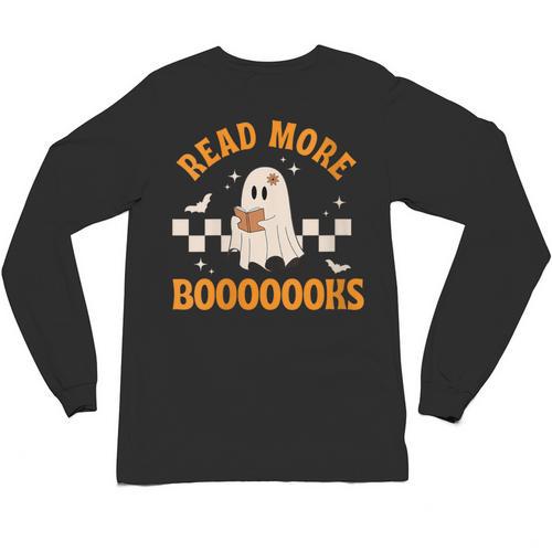 Groovy Halloween Teacher Spooky Read More Book Women Girl Unisex Long Sleeve T-Shirt - Bookorys DE