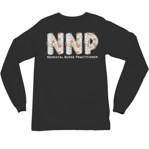 Groovy NNP Neonatal Nurse Practitioner Floral Graduation Unisex Long Sleeve T-Shirt - Best Gift Smart