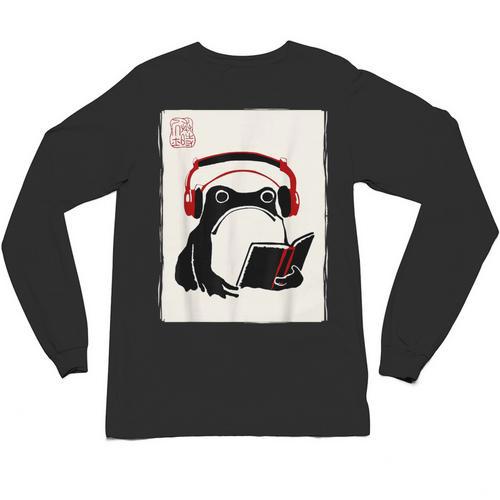 Grumpy Frog Books Music Kawaii Ink Japanese Unisex Long Sleeve T-Shirt - Bookorys AU