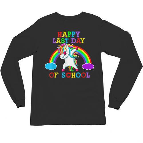 Happy Last Day Of School Teacher Student Graduation Unicorn Unisex Long Sleeve T-Shirt - Best Gift Smart