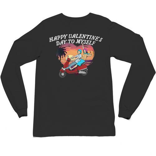 Happy Valentines Day To Myself Introvert Humor Unisex Long Sleeve T-Shirt - Raresse