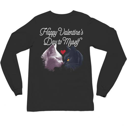 Happy Valentines Day Self Introvert Humor Antisocial Unisex Long Sleeve T-Shirt - Raresse