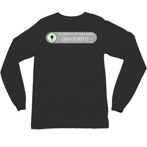 High School Or College Graduation Achievement Unlocked Unisex Long Sleeve T-Shirt - Best Gift Smart