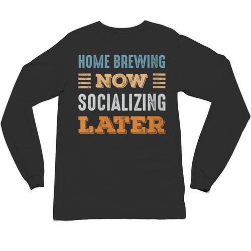 Home Brewing Now Minimal Socializing Introvert Vintage Unisex Long Sleeve T-Shirt - Raresse