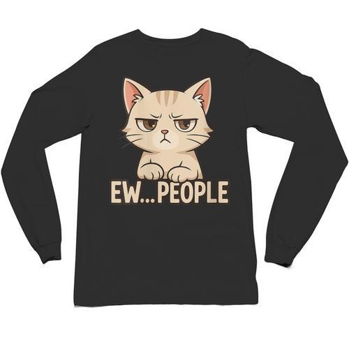 Introvert Anime Cat Ew People Unisex Long Sleeve T-Shirt - Raresse