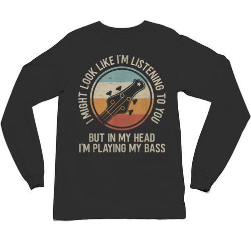 Introvert Bass Guitarist Musician Playing Bass Guitar Unisex Long Sleeve T-Shirt - Raresse