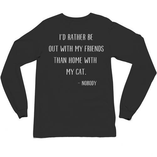 Introvert Cat Lover Quote Humor Social Introversion Unisex Long Sleeve T-Shirt - Raresse