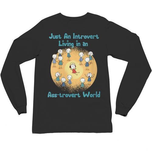 Introvert Extrovert Cartoon In Asstrovert World Unisex Long Sleeve T-Shirt - Raresse