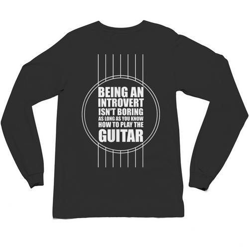 Introvert Guitarist Play Guitar Instrument Music Acoustic Unisex Long Sleeve T-Shirt - Raresse