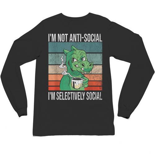 Introvert Selectively Social Anti-Social Shy Unisex Long Sleeve T-Shirt - Raresse