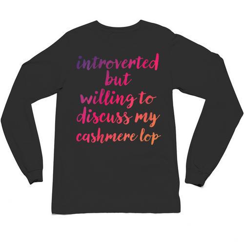 Introverted Willing To Discuss Cashmere Lop Introvert Unisex Long Sleeve T-Shirt - Raresse
