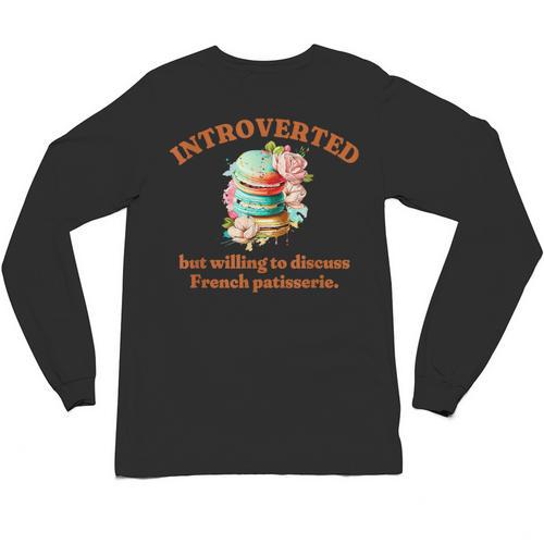 Introvert's Passion For French Patisserie Macarons Unisex Long Sleeve T-Shirt - Raresse