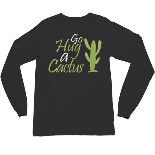 Introverts Sassy Saying Sassy Quote No Hugs Go Hug Cactus Unisex Long Sleeve T-Shirt - Raresse