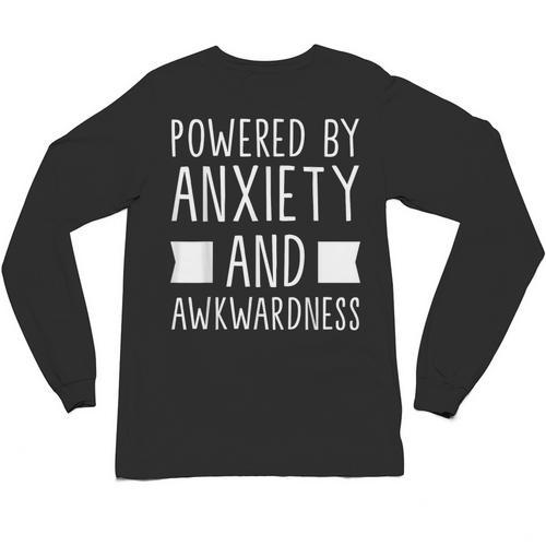 Introverts Social Anxiety Powered By Anxiety And Awkwardness Unisex Long Sleeve T-Shirt - Raresse