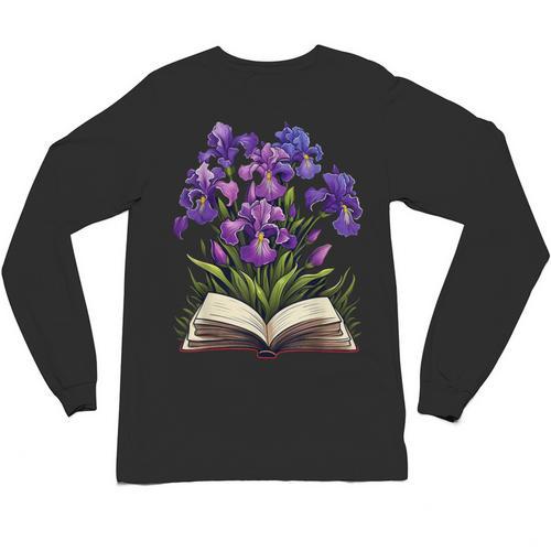 Irises Flowers Book Iris Floral Unisex Long Sleeve T-Shirt - Bookorys DE