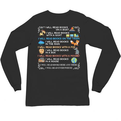 IWill Read Books On A Boat & Everywhere Reading Kids Unisex Long Sleeve T-Shirt - Bookorys