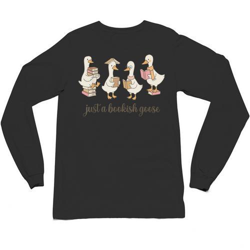 Just A Bookish Goose Goose Book LoverSilly Goose Book Club Unisex Long Sleeve T-Shirt - Bookorys DE