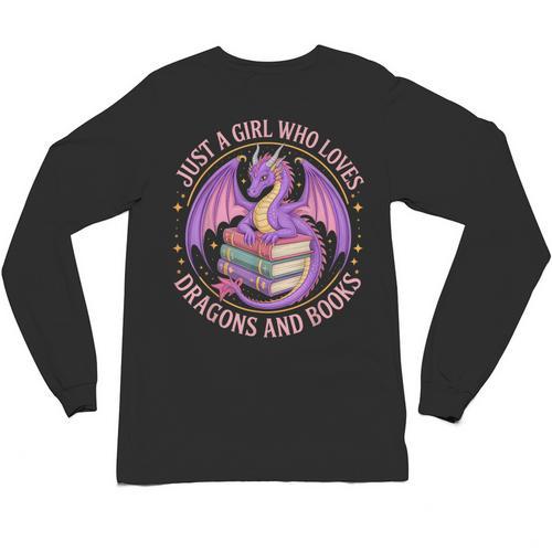 Just A Girl Who Loves Dragons And Books Fantasy Dragon Unisex Long Sleeve T-Shirt - Bookorys AU