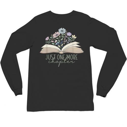 Just One More Chapter Floral Book Wildflower Aesthetic Art Unisex Long Sleeve T-Shirt - Bookorys DE