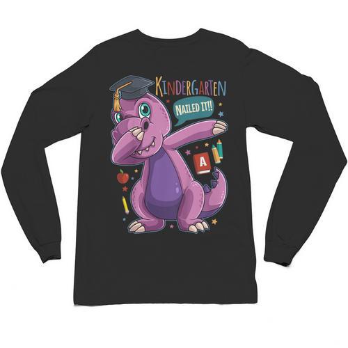 Kids Dabbing T Rex Graduation Kindergarten Class Of 2019 Unisex Long Sleeve T-Shirt - Best Gift Smart