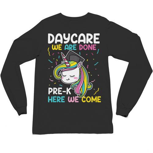 Kids Daycare Graduation Unicorn Last Day Of School Kids Unisex Long Sleeve T-Shirt - Best Gift Smart