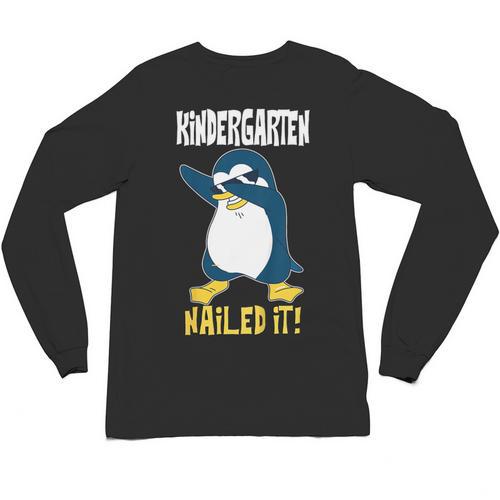 Kids Kindergarten Dabbing Penguin Nailed It Graduation Class 2021 Unisex Long Sleeve T-Shirt - Best Gift Smart