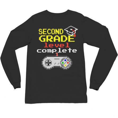 Kids Second Grade Graduation Video Game Shirt Unisex Long Sleeve T-Shirt - Best Gift Smart