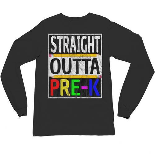Kids Straight Outta Pre-K Graduation Unisex Long Sleeve T-Shirt - Best Gift Smart