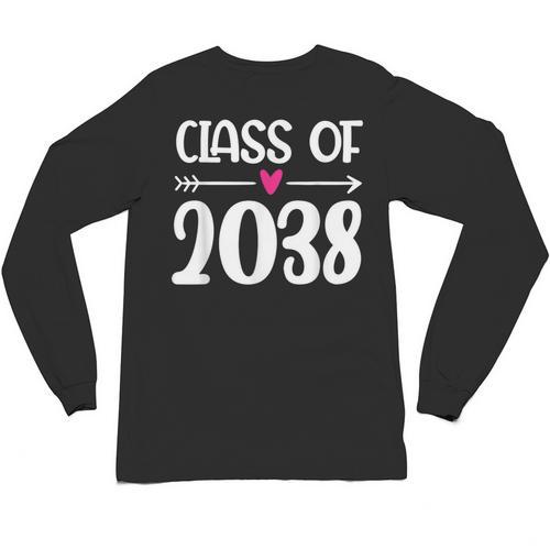 Kindergarten Class Of 2038 First Day School Graduation Girls Unisex Long Sleeve T-Shirt - Best Gift Smart