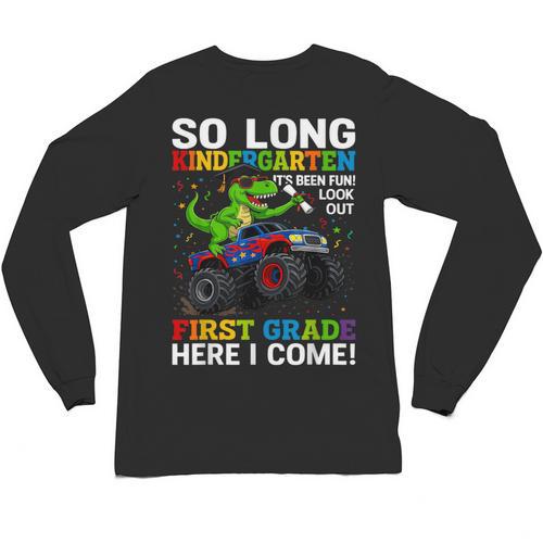 Kindergarten Graduate 2025 Kindergarten Graduation Dino Trex Unisex Long Sleeve T-Shirt - Best Gift Smart