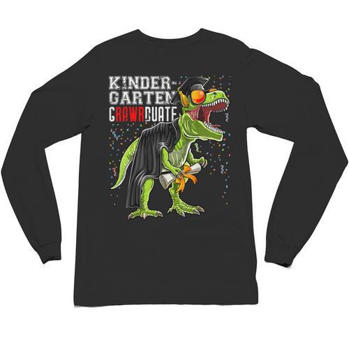 Kindergarten Grawrduate Dinosaur Graduation Cap Shirt Unisex Long Sleeve T-Shirt - Best Gift Smart