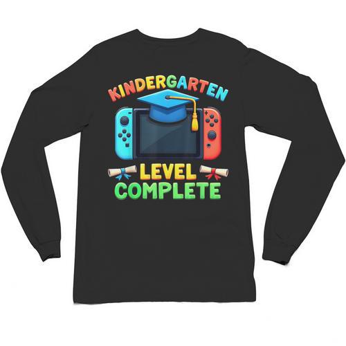 Kindergarten Level Complete Graduation Class 2025 Gamer Boys Unisex Long Sleeve T-Shirt - Best Gift Smart
