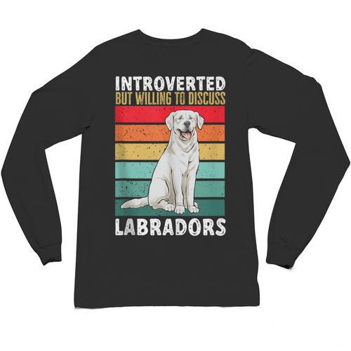 Labrador Retriever Introvert White Lab Unisex Long Sleeve T-Shirt - Raresse