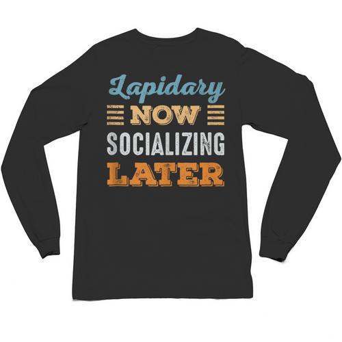 Lapidary Now Minimal Socializing Introvert Vintage Unisex Long Sleeve T-Shirt - Raresse